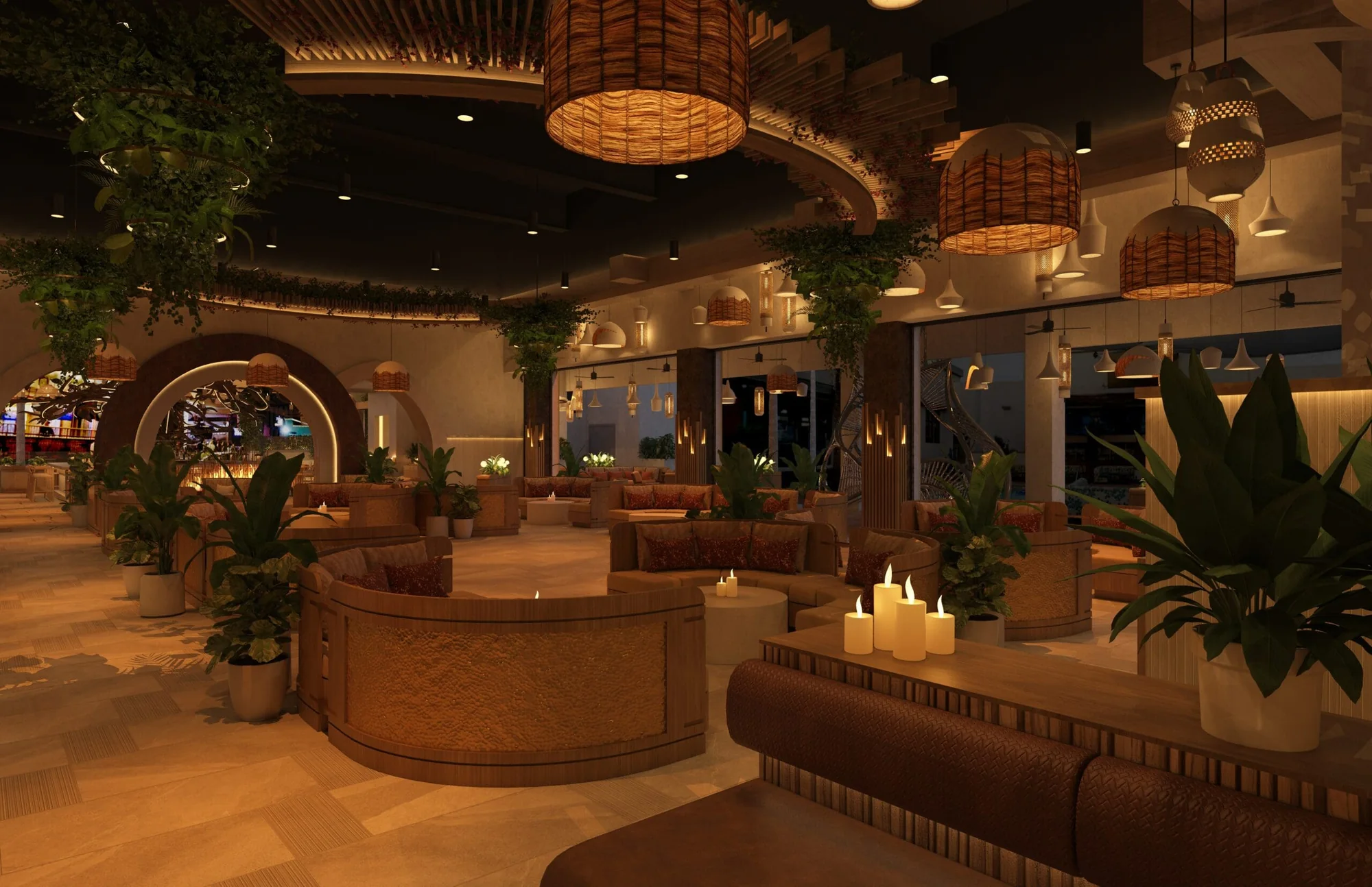 Rooftop lounge seating